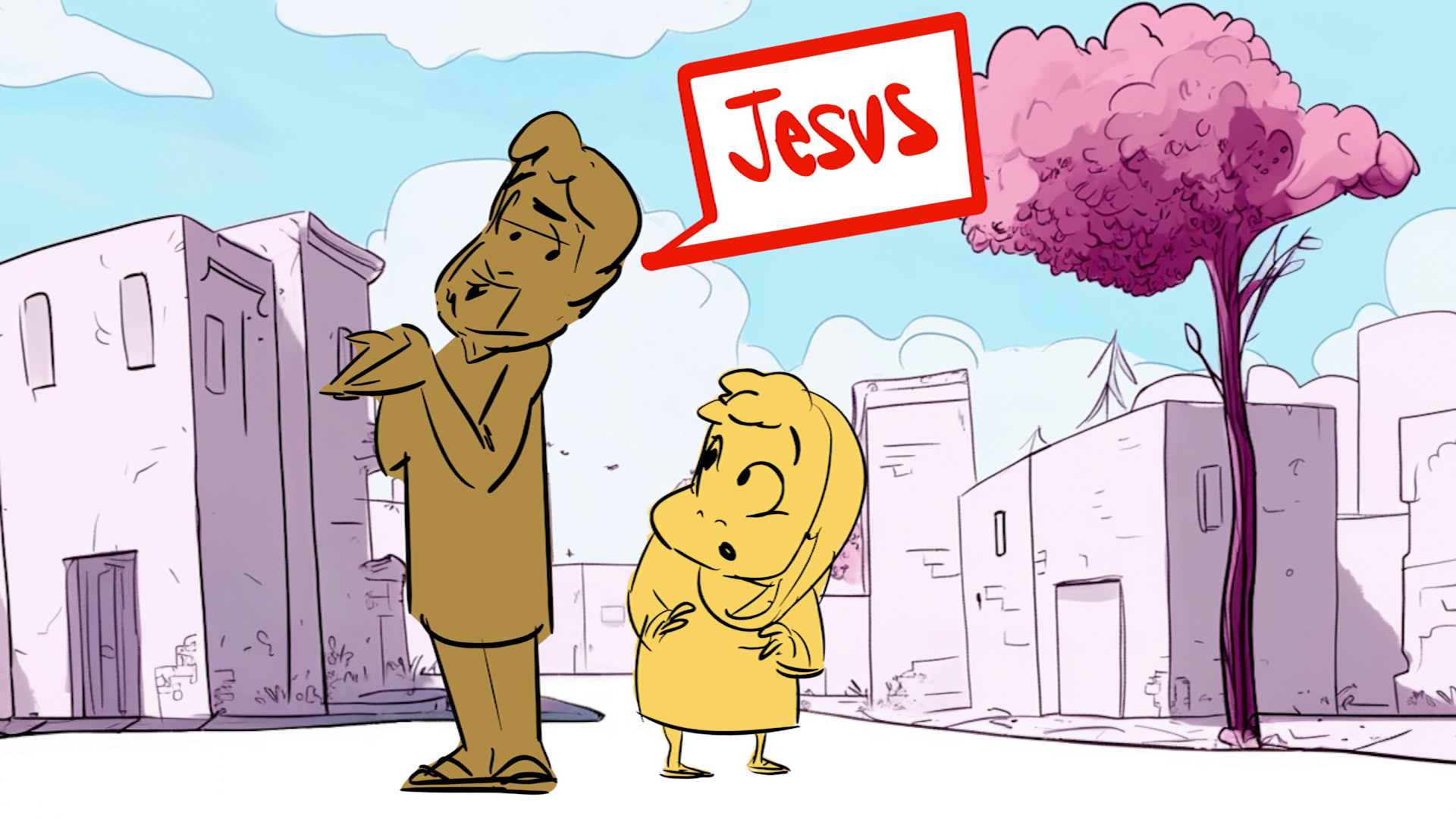 Animation: Jesus heals an old lady